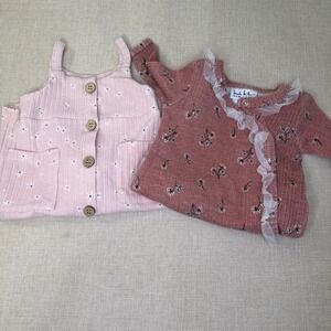 Jessica Simpson Nicole Miller Baby Girl Romper Sleeper Bundle Floral Pink 0-3M